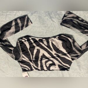 Cropped Top Zebra-Print Black & White